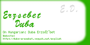 erzsebet duba business card